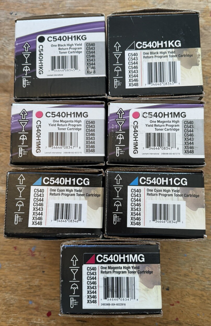 Lot Of 7 Lexmark Genuine High Yield Toner Cartridge New Sealed