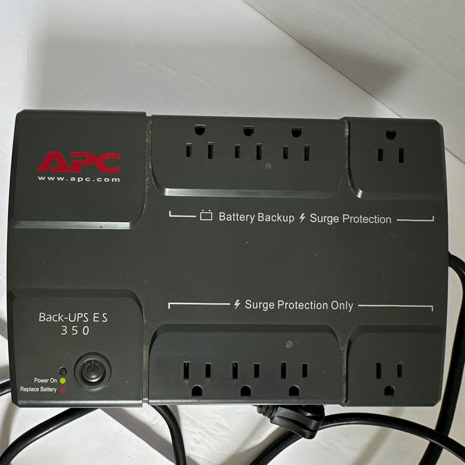 APC Back-UPS ES 350 BE350R 350VA 200W 8-Outlet Surge UPS Black-turns on