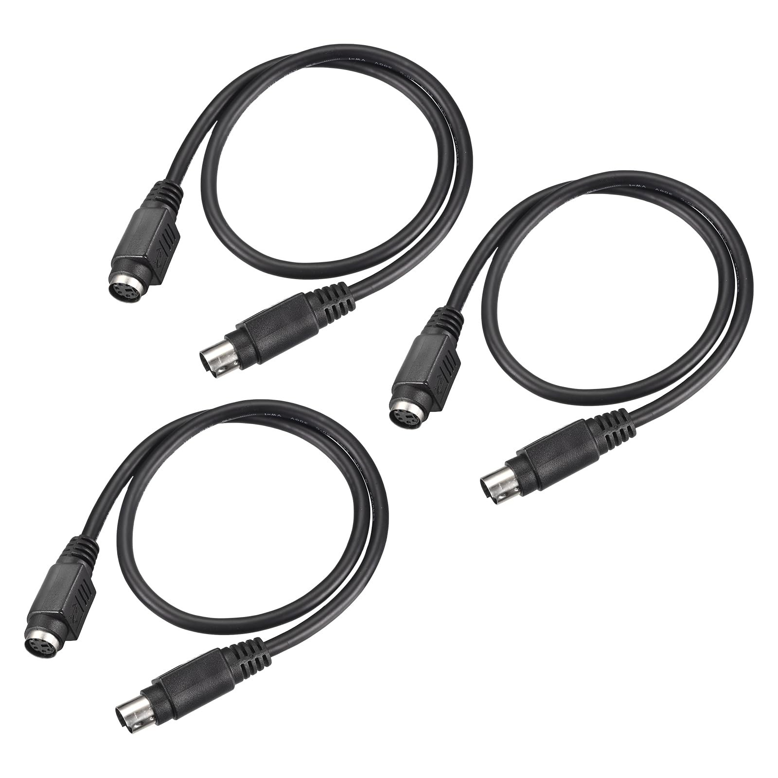 MECCANIXITY 3Pcs PS/2 Mouse Keyboard Extension Cable 1.64Ft Male to Female