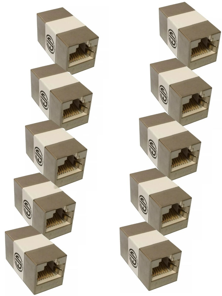 10 CAT6 Full Shielded RJ45 Ethernet Modular Inline Coupler Female Cable Extender
