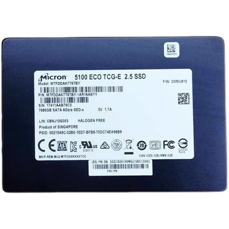 7.68TB Micron 5100 ECO SSD SATA III 2.5\