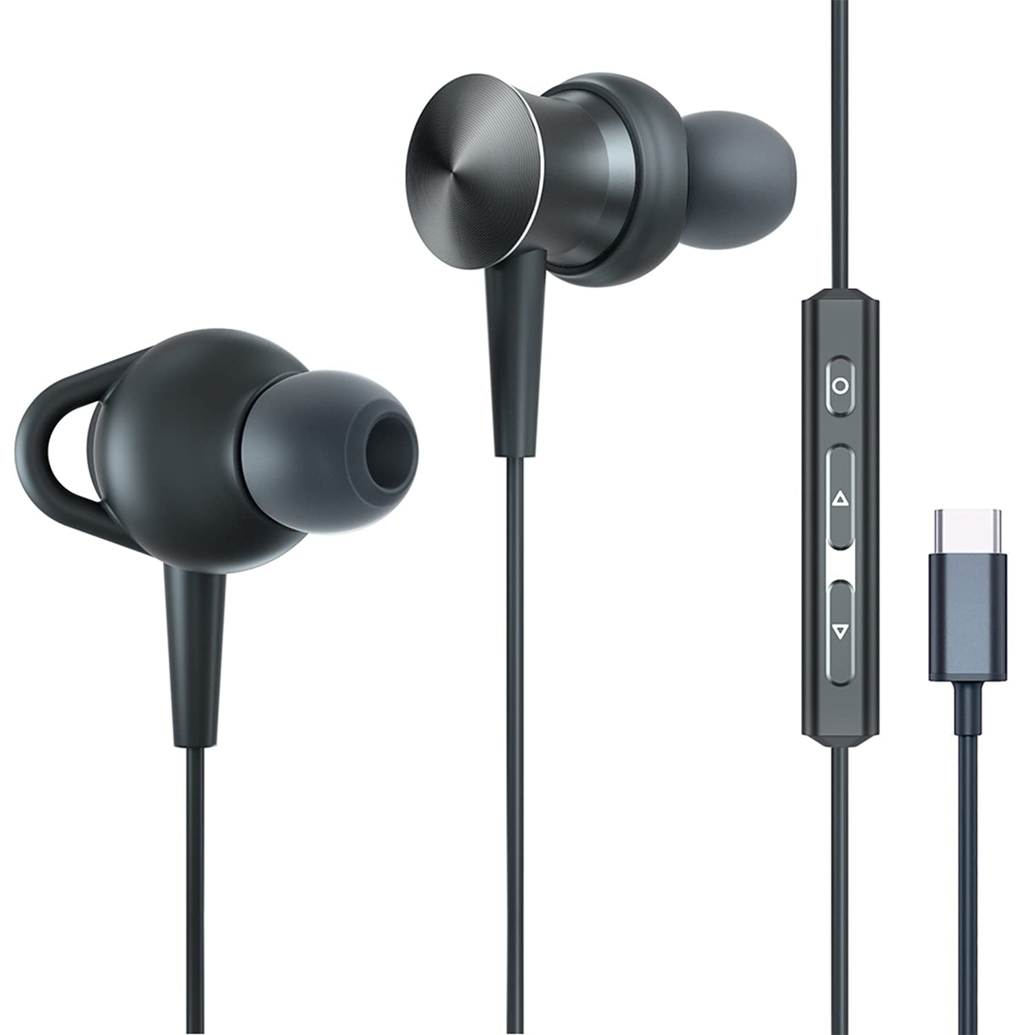 USB C Headphones with Mic Noise Isolation Volume Control for iPhone