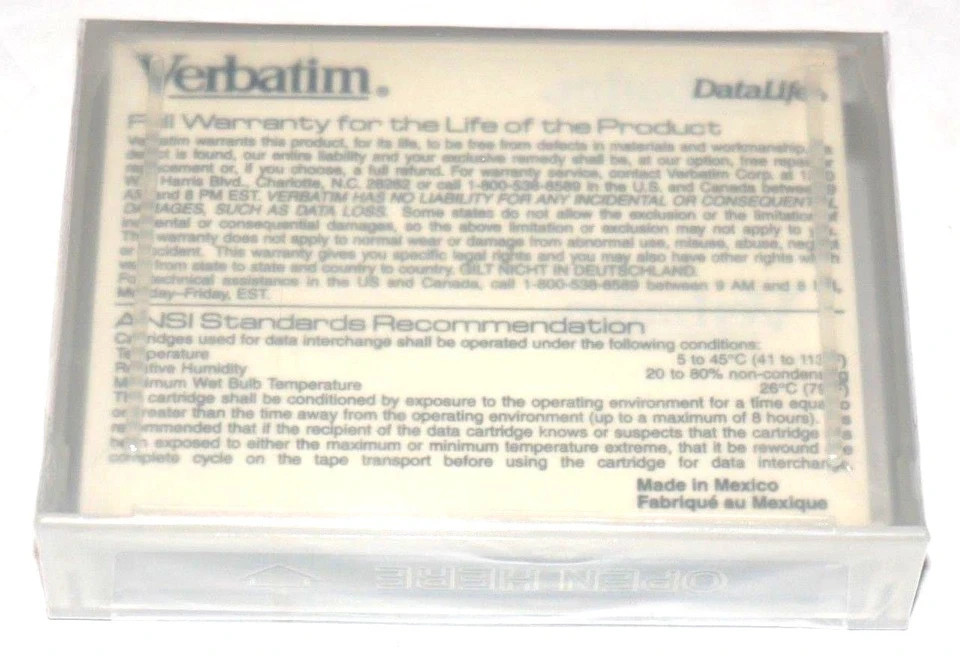 Verbatim DC2120 120MB QIC-80 Mini Data Cartridge