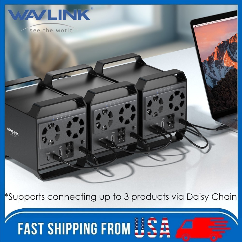 WAVLINK 4 Bay SATA Hard Drive Enclosure SSD HDD Docking Station Cooling Fans