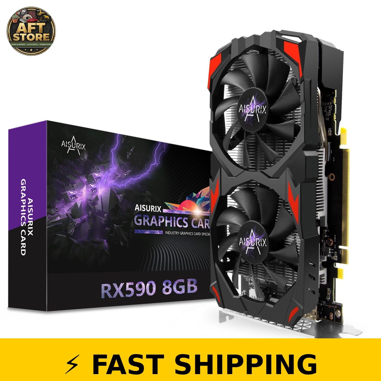 AISURIX RX 590 Graphics Card 8GB GDDR5 Dual Fan HDMI