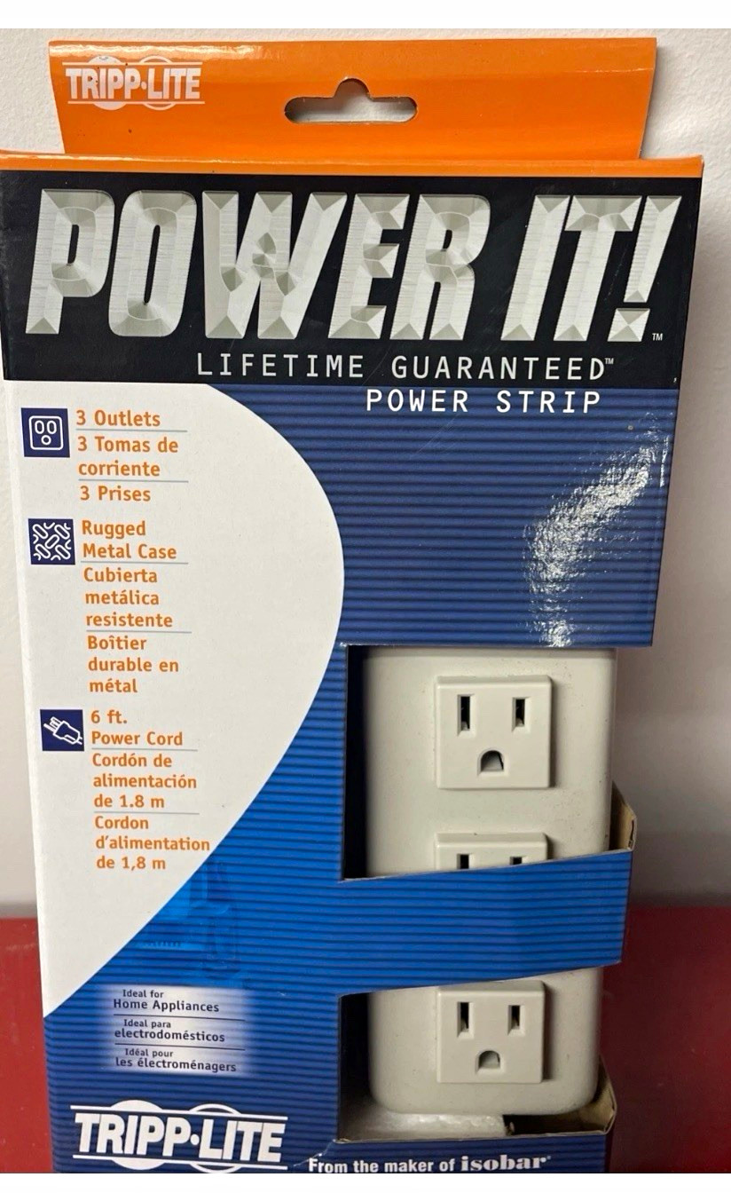 Tripp Lite TLM306NC Power Strip 3 Outlets 6 ft Cord 120V 15A 15 Amp
