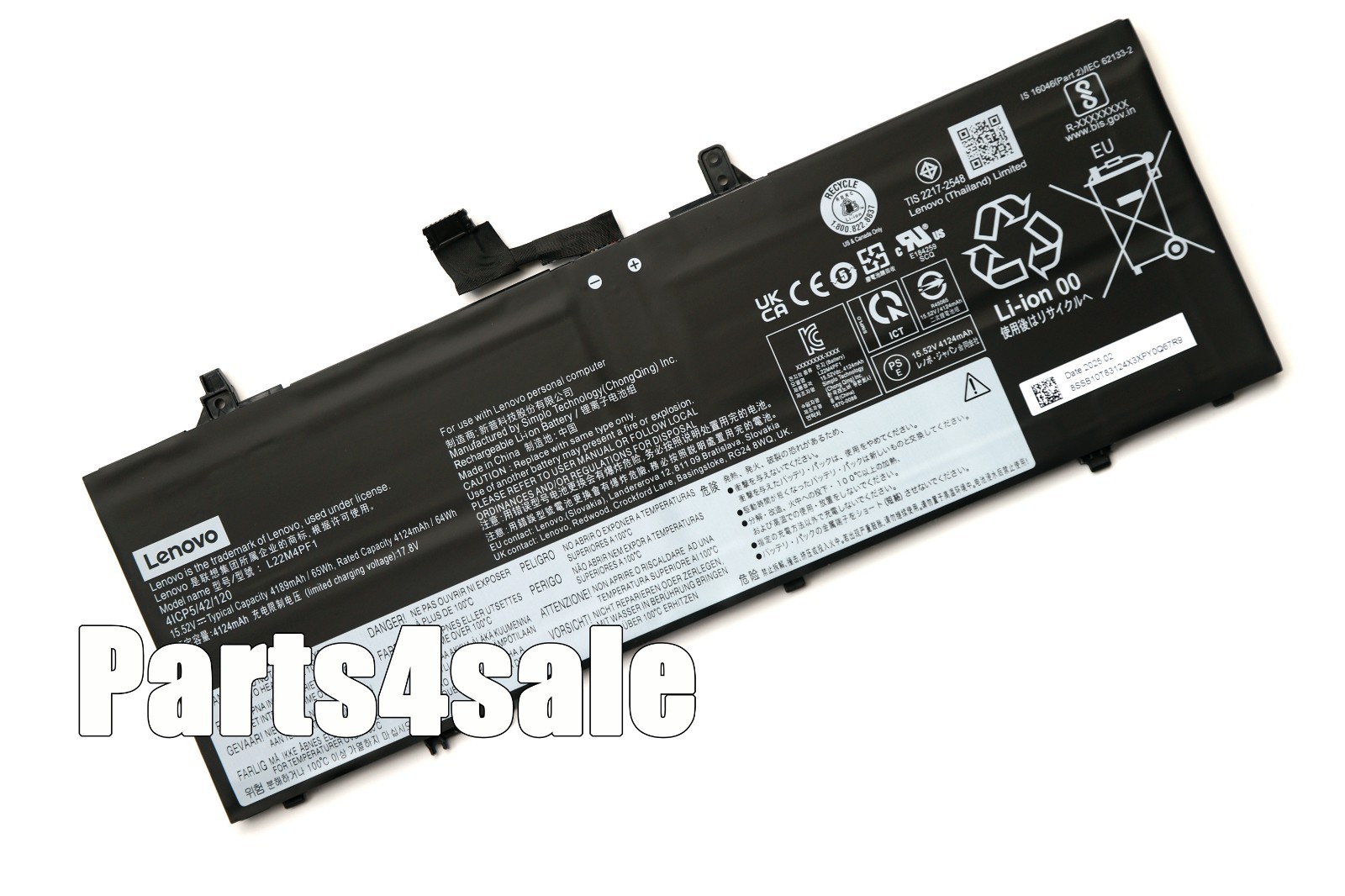 65Wh Genuine L22C4PF1 L22D4PF1 L22M4PF1 Battery for Lenovo Yoga Slim 6 14IAP8