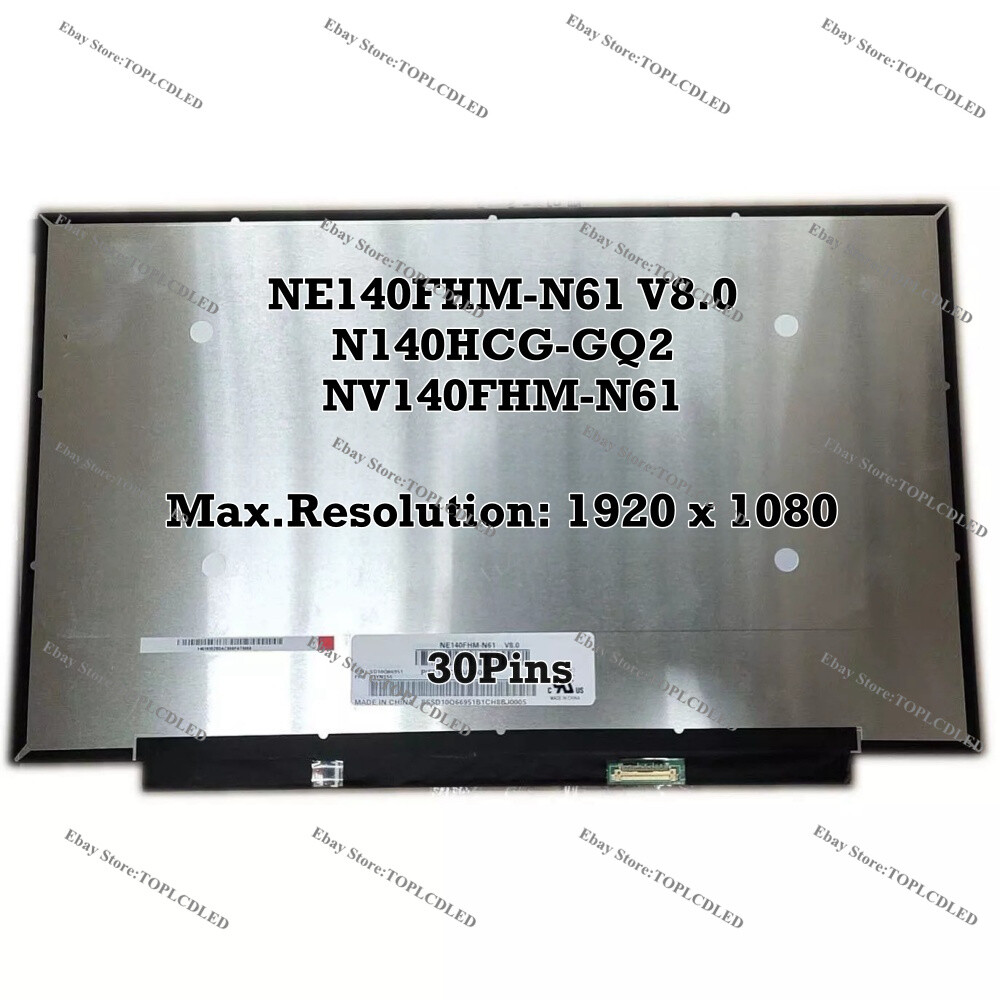 NE140FHM-N61 V8.0 Fit IPS EDP N140HCG-GQ2 NV140FHM-N61 1920X1080 72% Color