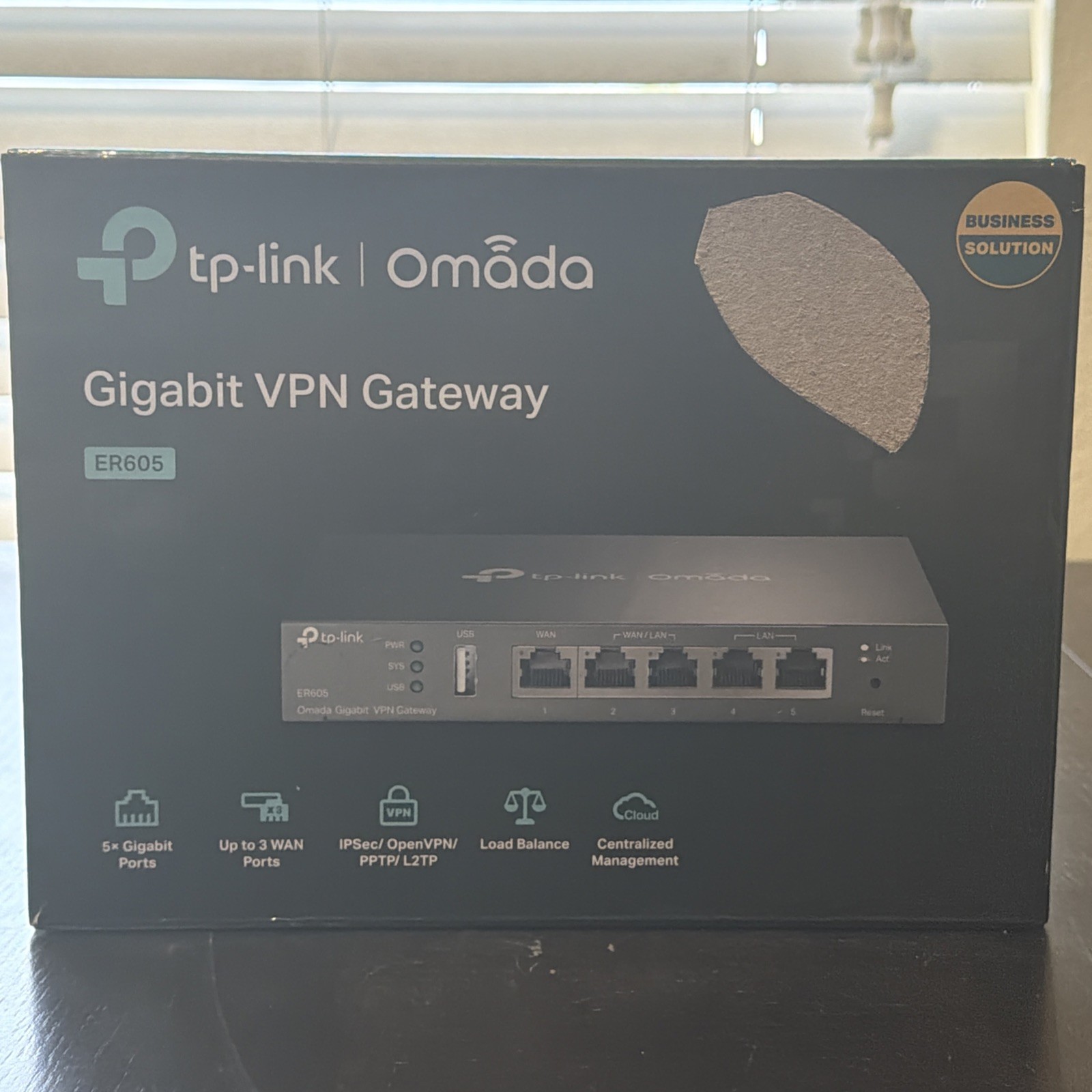 TP-LINK Omada ER605 Gigabit VPN Router, 4-Port Wired Ethernet, Black