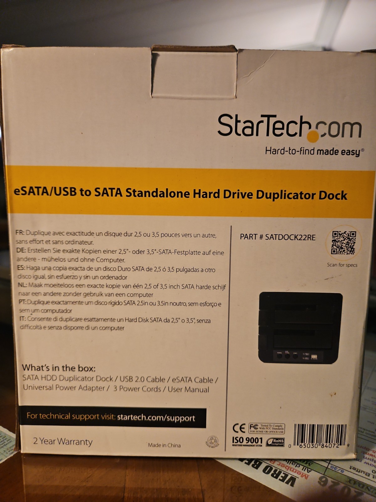 Startech Standalone Hard Drive eSata/USB TO SATA SATDOCK22RE NEW IN BOX