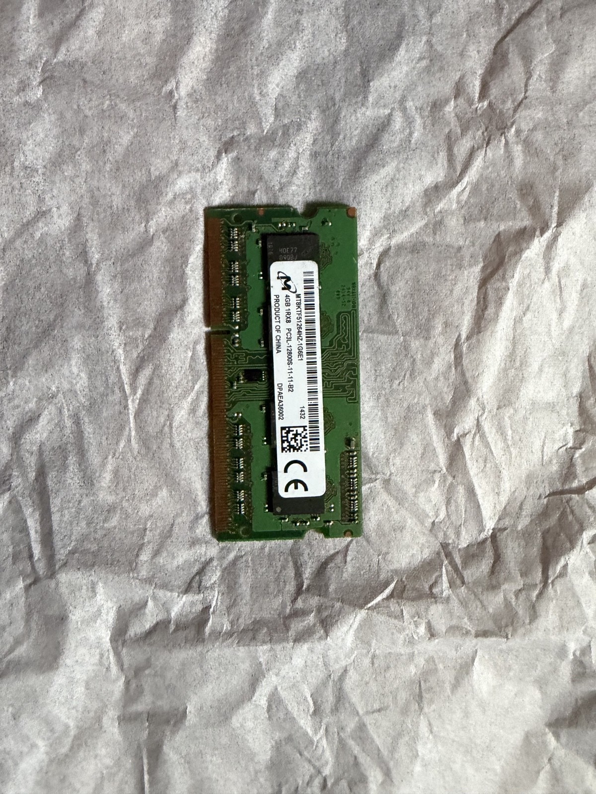 MT8KTF51264HZ-1G6E1 OEM MICRON LAPTOP MEMORY 2x4GB 1Rx8 PC3L-12800S-11-11-B2