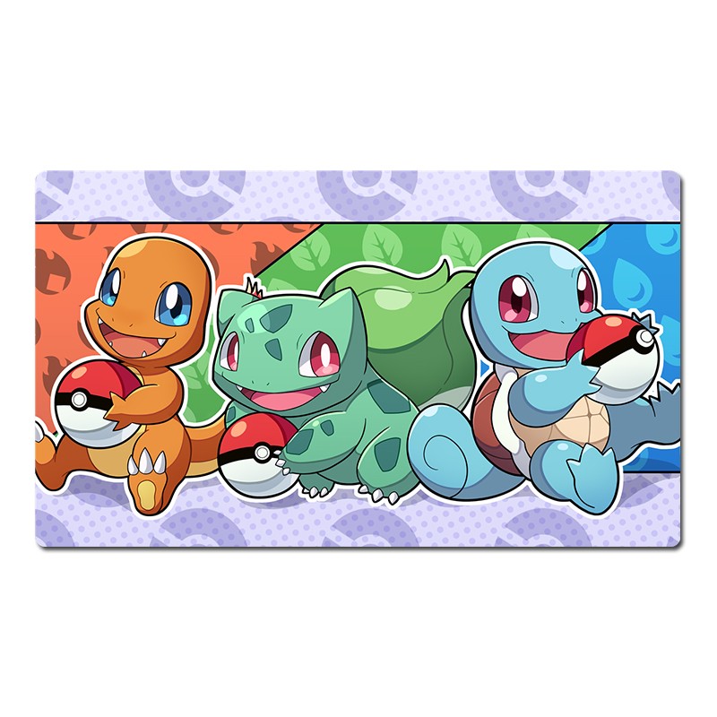 Squirtle Charmander Bulbasaur Pokemon Table Playmat TCG CCG Mat Pad Mousepad
