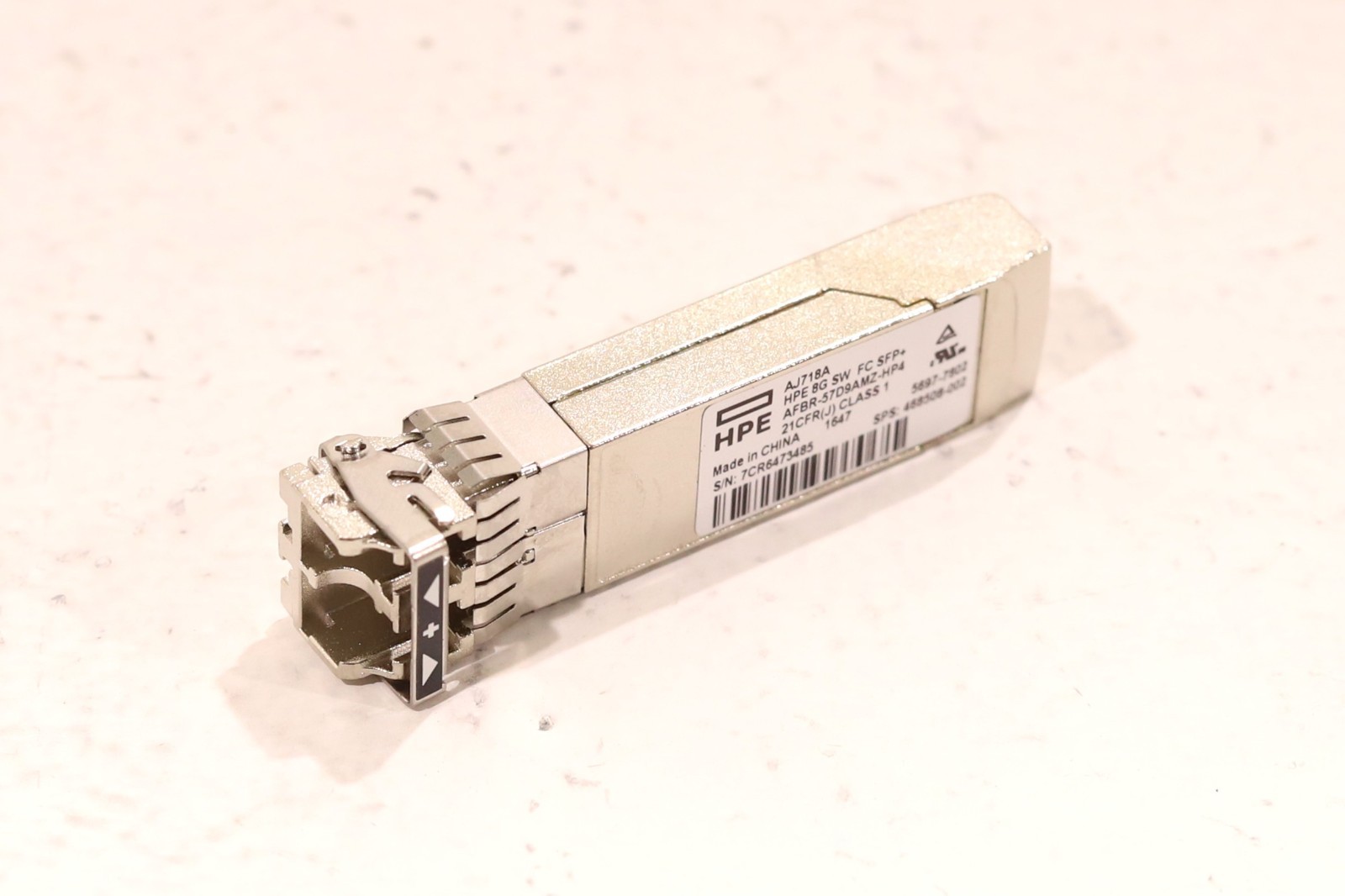 HPE AJ718A AFBR-57D9AMZ-HP4 8Gb SW FC SFP+ Transceiver P/N: 468508-002