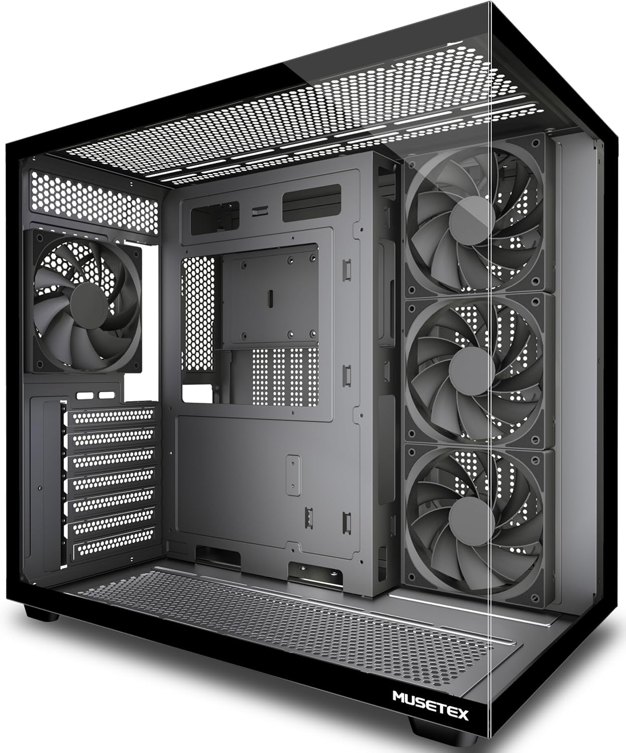 Y6 PC Case, Pre-Installed 4 Non-Led Fans, ATX Mid Tower Case, Computer Case with
