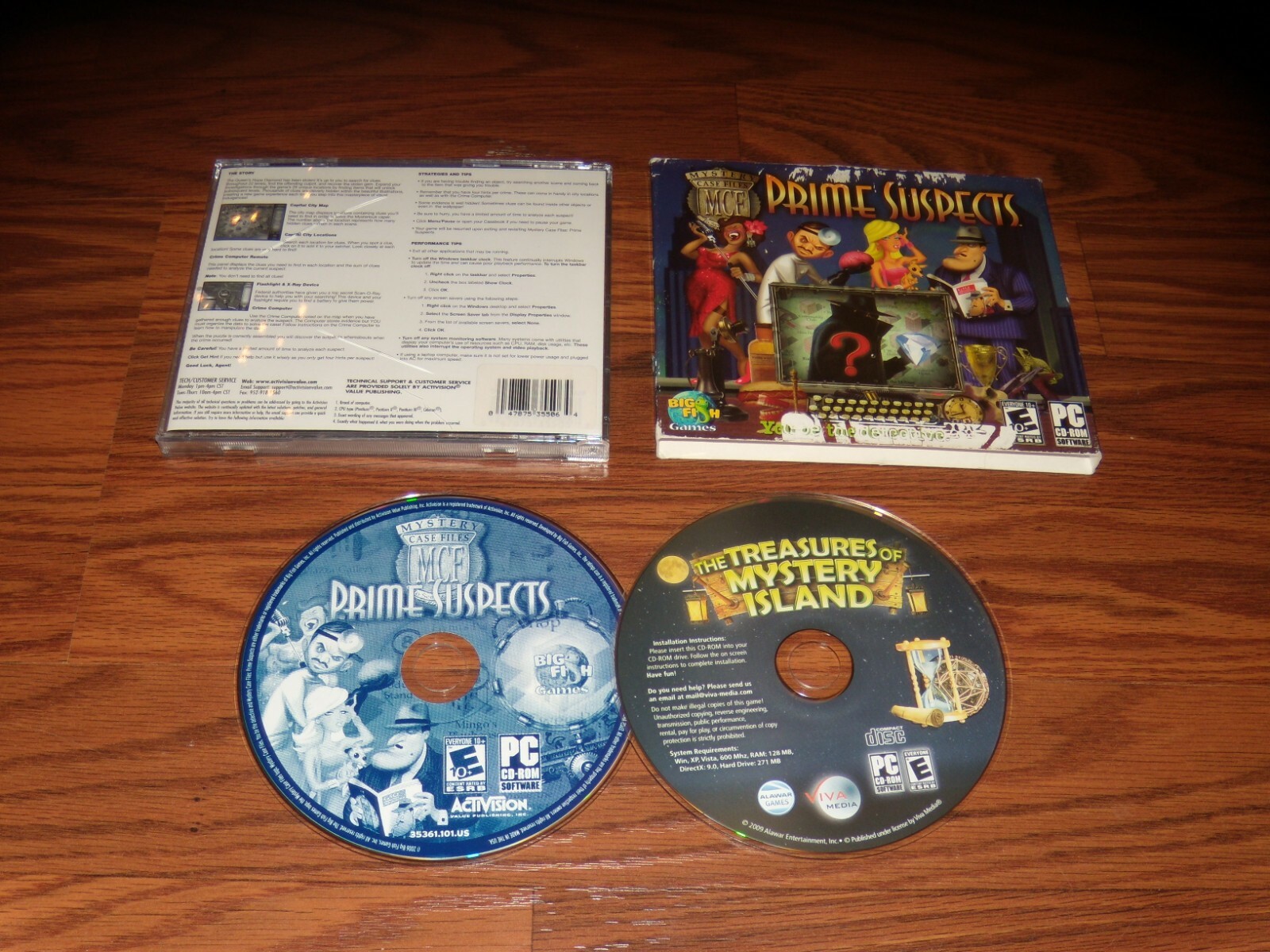 2 PC Games: Prime Suspects and The Treasures of Mystery Island CD-ROM Games