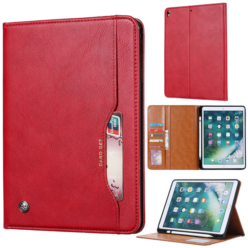 For iPad 5/6/7/8/9/10th Gen Air Pro 11 12.9 Case Leather Wallet Cover w/Pen Slot