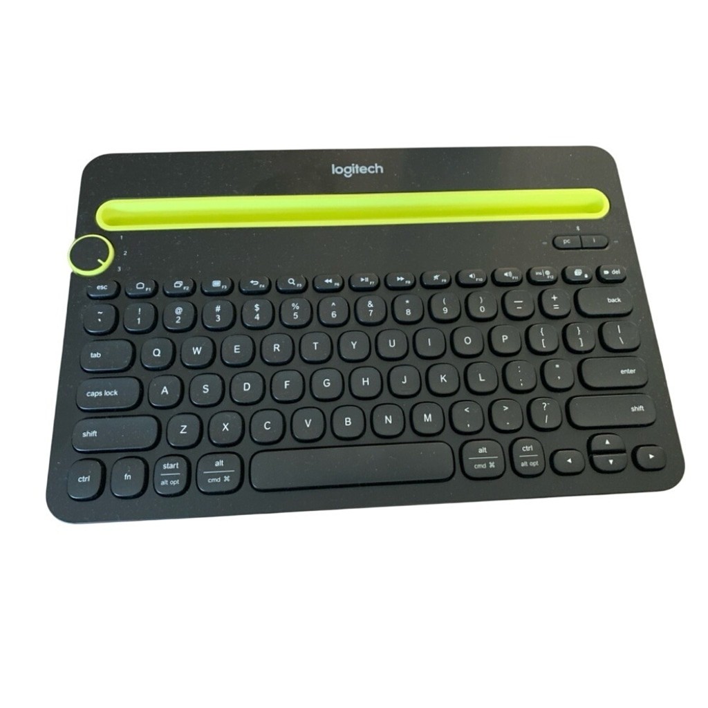 Logitech Black and Green Wireless Keyboard