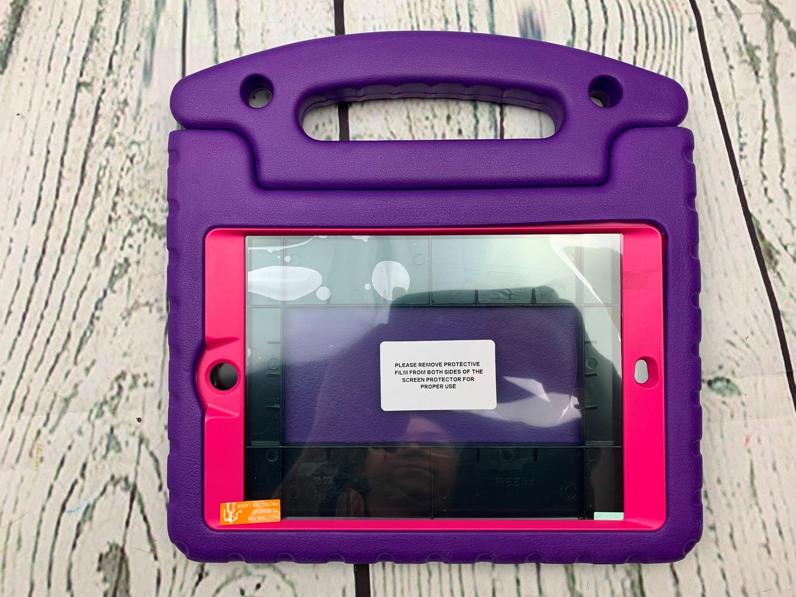 Kids Shockproof Bumper Hard Cover Handle Stand with Built in Screen Protector