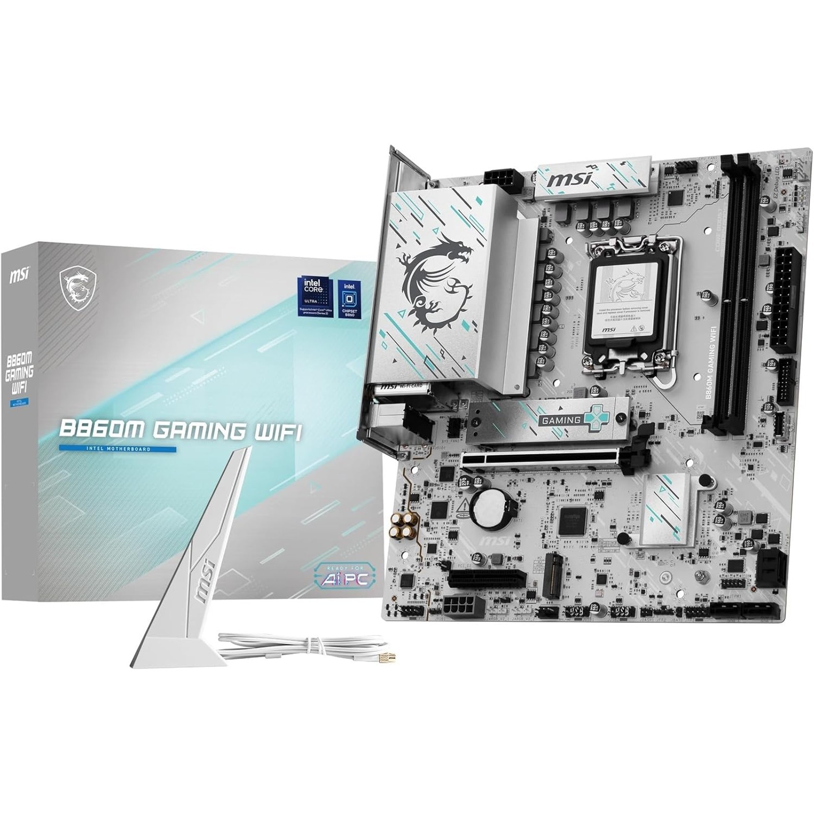 MSI B860M Gaming WiFi Micro-ATX Motherboard LGA1851 DDR5 PCIe 5.0 Wi-Fi 7 5GbE