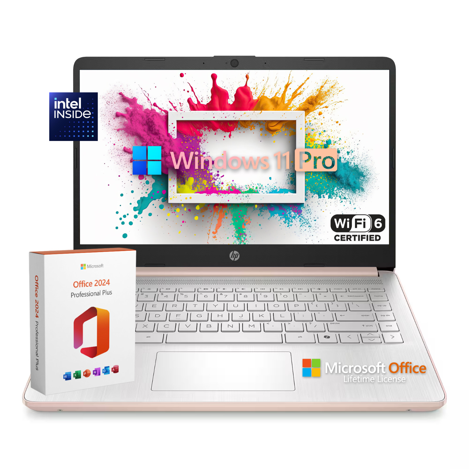 2026 HP Laptop Computer 14" 4-Core Intel CPU 8GB RAM 628GB Storage Office Pro