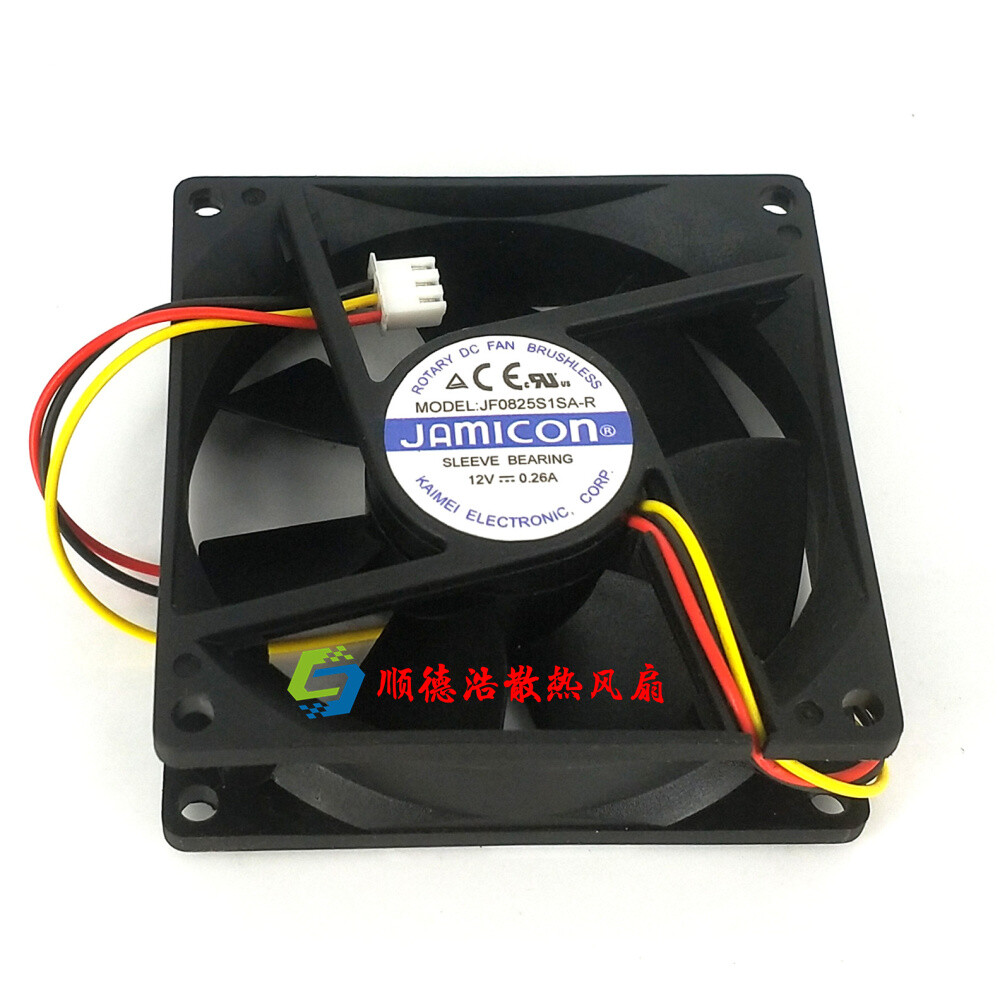  JAMICON JF0825S1SA-R 12V 0.26A 8025 8CM 3-wires cooling fan