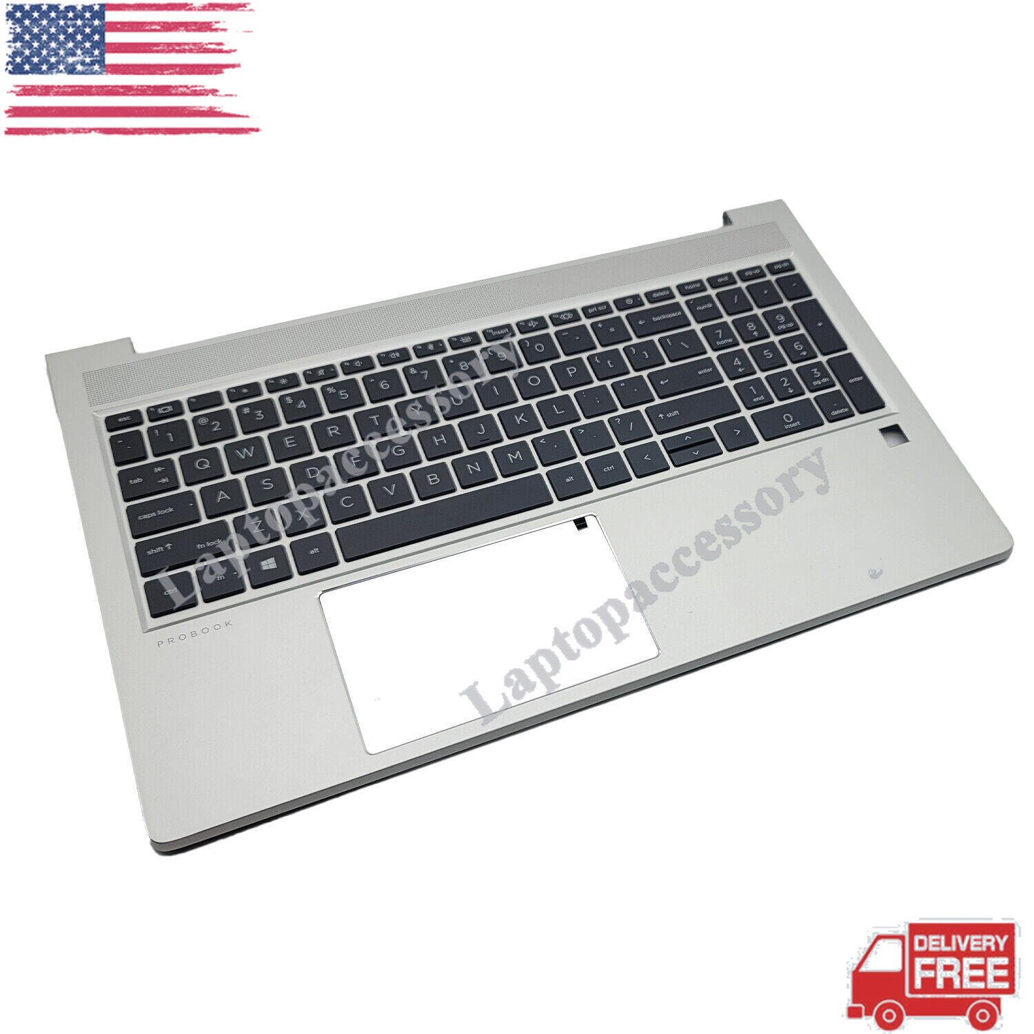 M49545-001 For HP ProBook 650 655 G8 Palmrest Backlit Keyboard Silver 15.6in New
