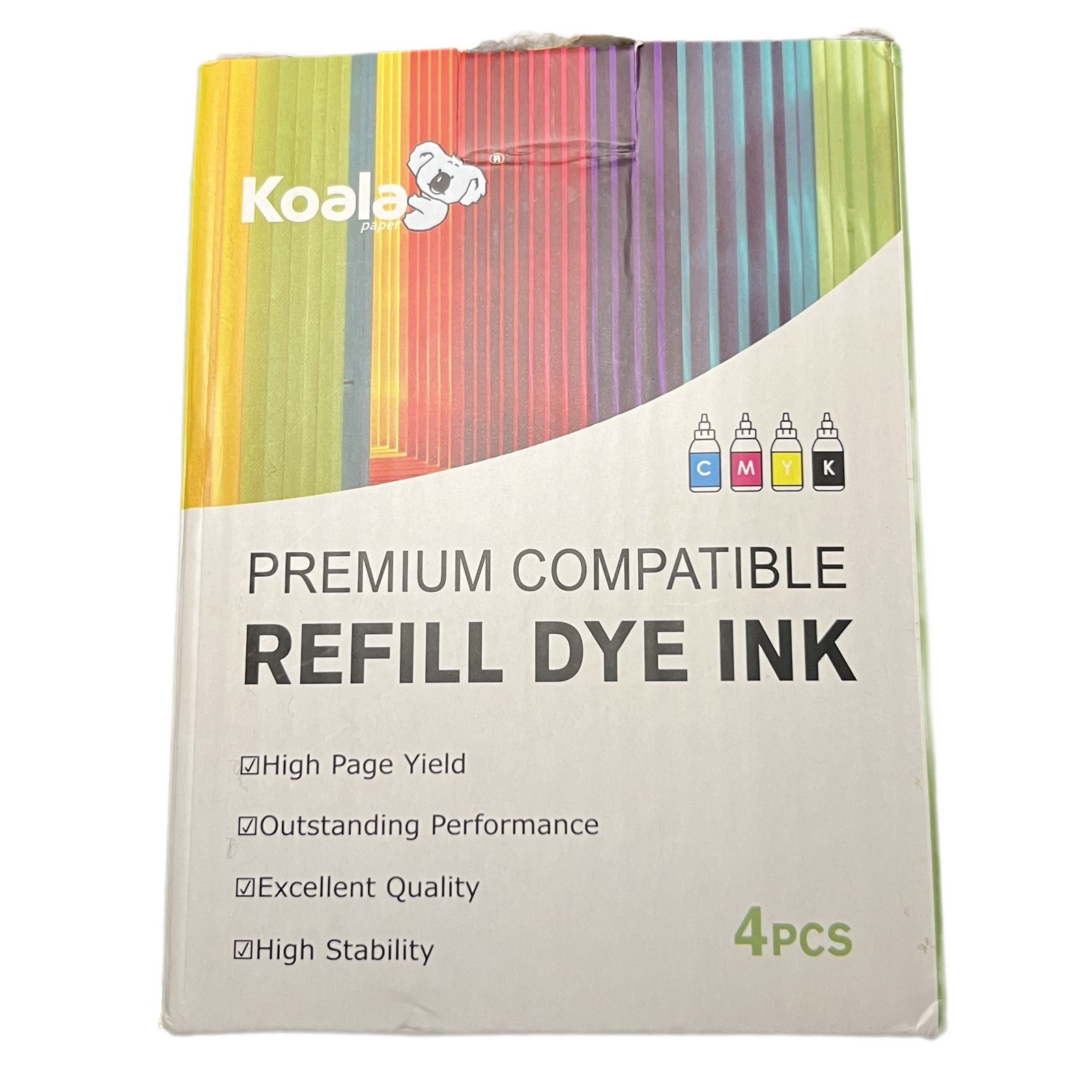 Koala Premium Refill Dye Ink 4-Pack 100ml CMYK Sealed New