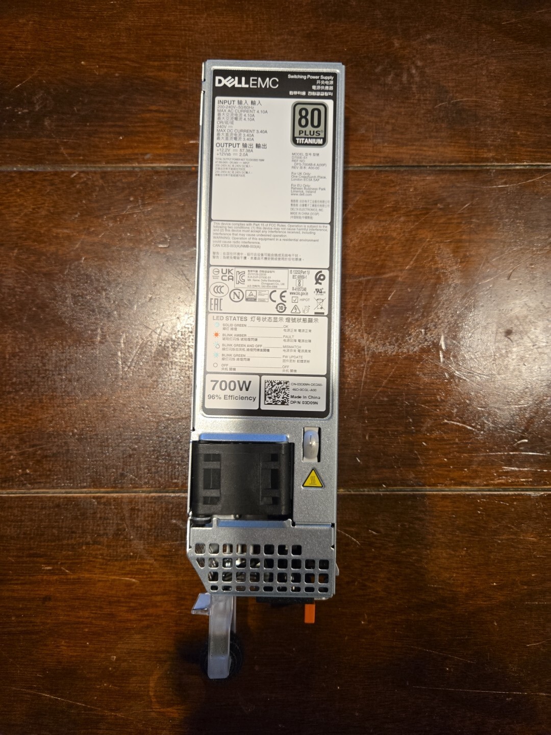 Dell EMC 200-240V 700W Power Supply (Model D700E-S1)
