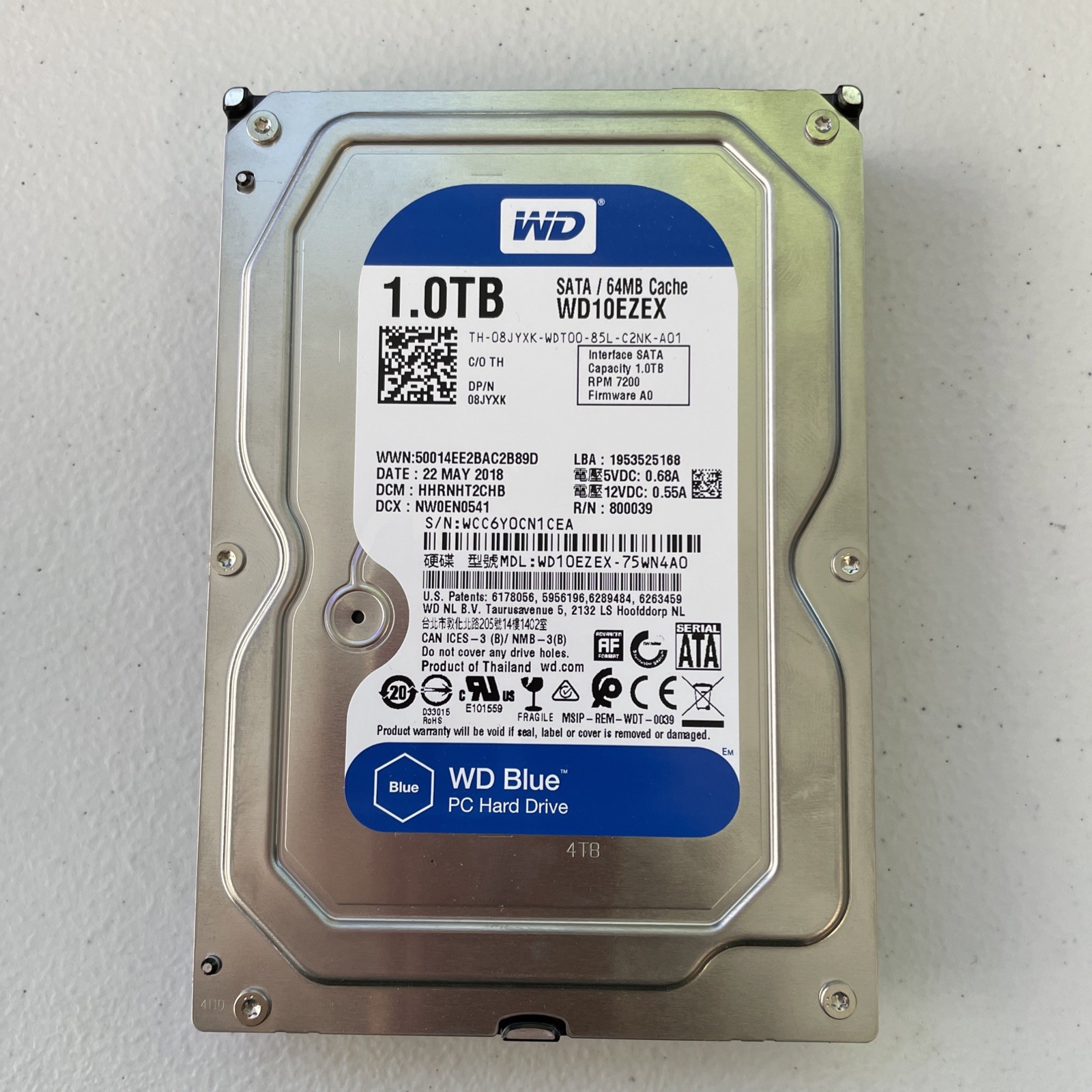 Western Digital WD Blue WD10EZEX 1TB 3.5" SATA HDD 7200RPM