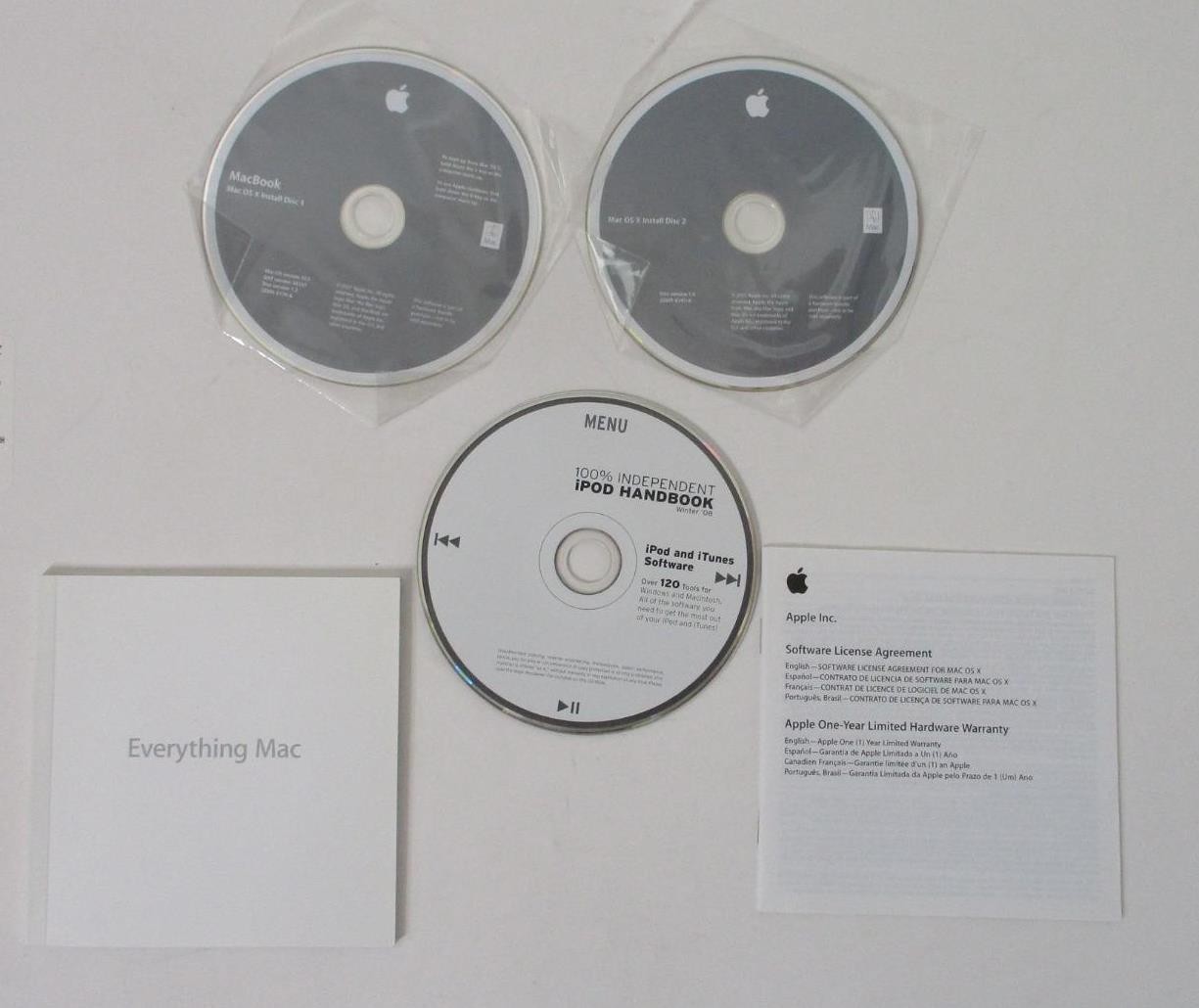MacBook (2007 - 3 CDs + 2 Booklets) Mac OS Version 10.5 - Install Discs - Apple