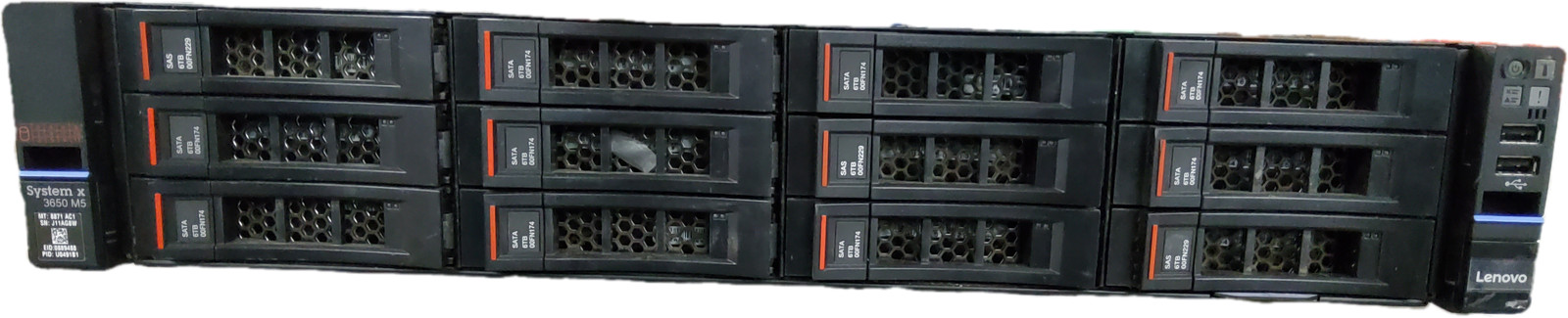 Lenovo System x3650 M5 Rack Server Xeon 2.1GHz 16GB DDR4 SSD 4-Port