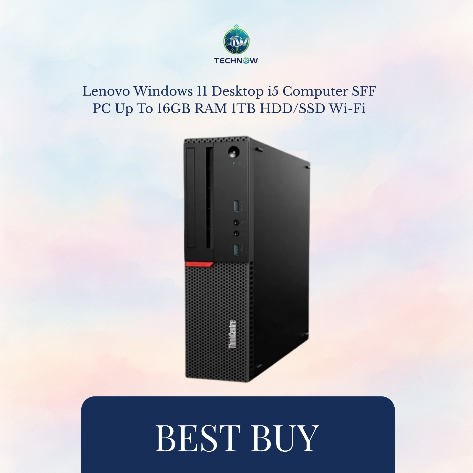 Lenovo Windows 11 Desktop i5 Computer SFF PC Up To 16GB RAM 1TB HDD/SSD Wi-Fi