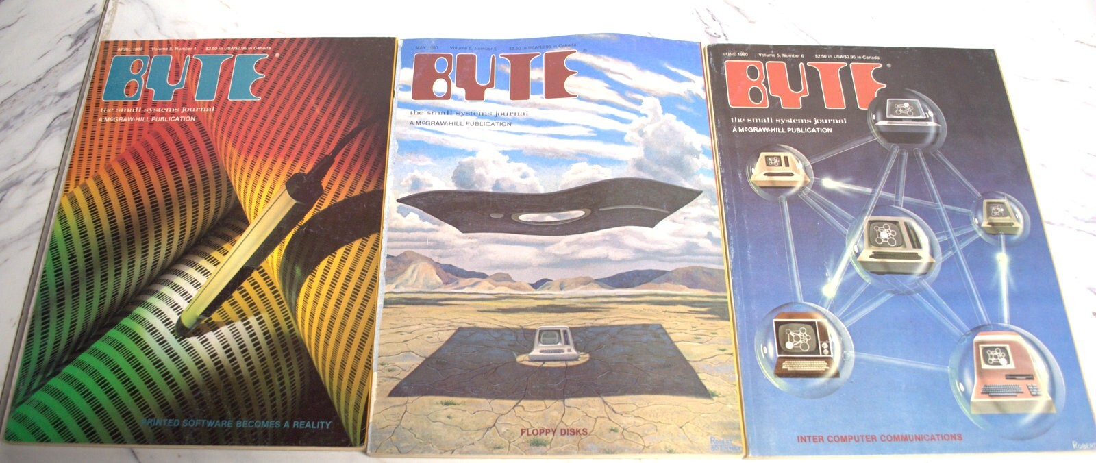Historic Collection  BYTE  Magazine 3 Issues 1980 April - June