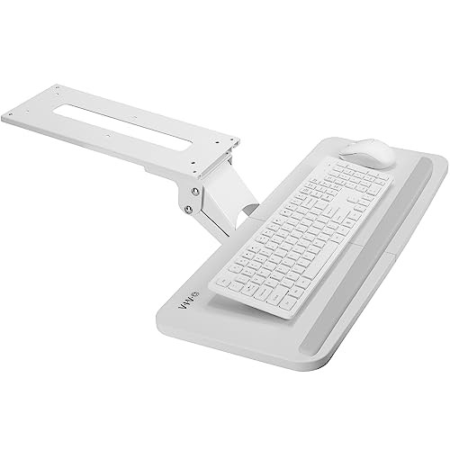 VIVO White Adjustable Computer Keyboard and Mouse Platform Tray Ergonomic Under