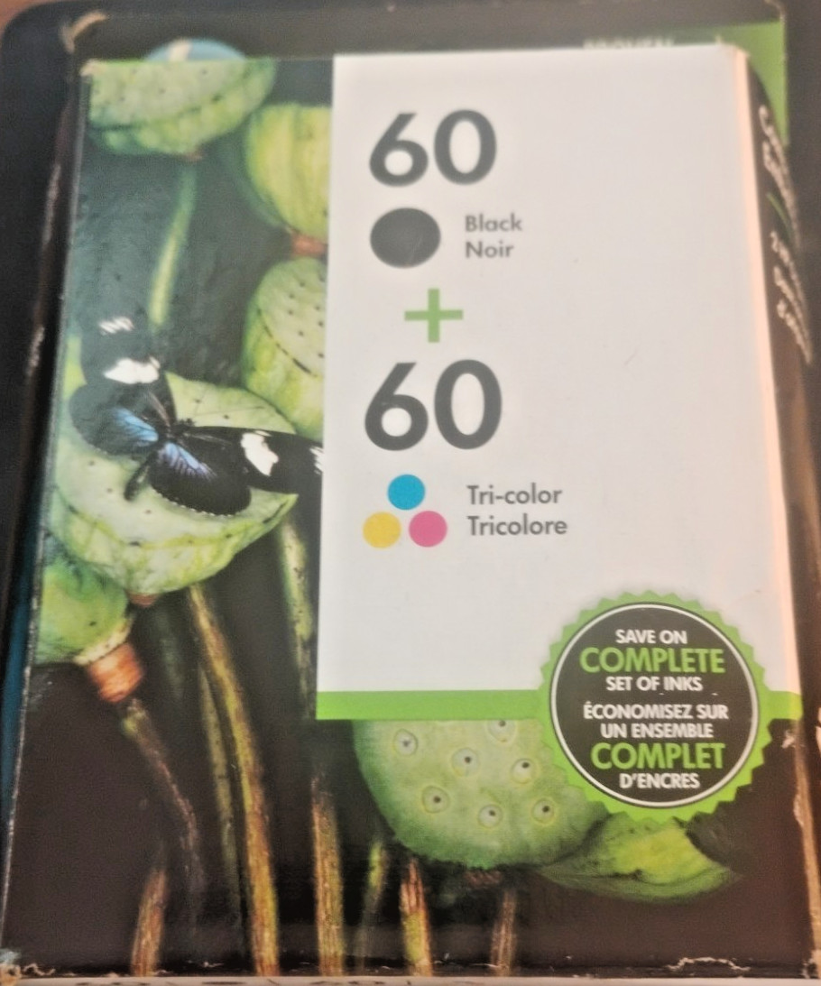 Genuine HP 60 Black Tri-Color Ink Cartridge Combo Pack N9H63FN Warranty EXP 2020