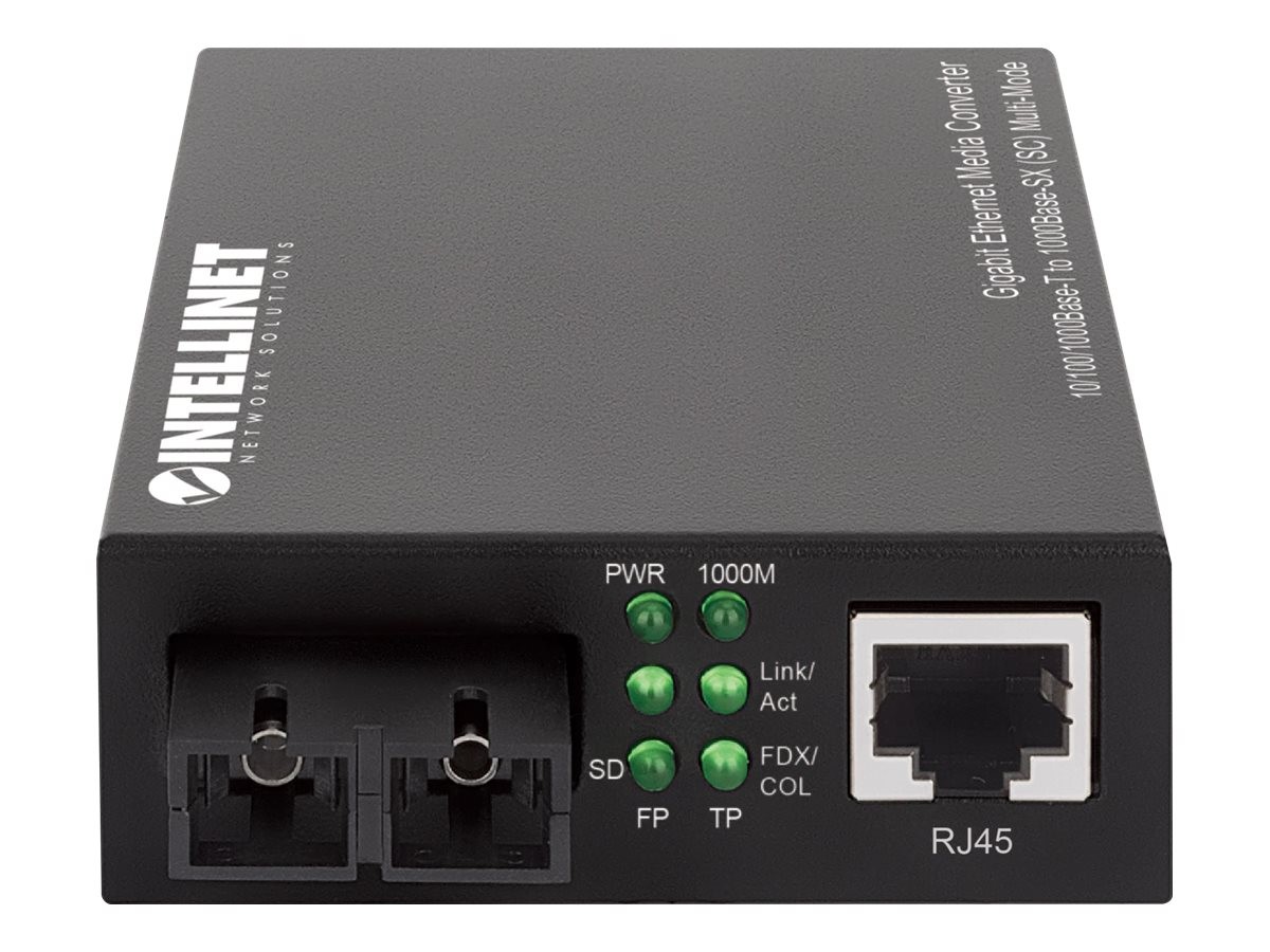 Intellinet Media Converter Converter Fiberglass (Fiber Optic) 1Gbps Ethernet 508544