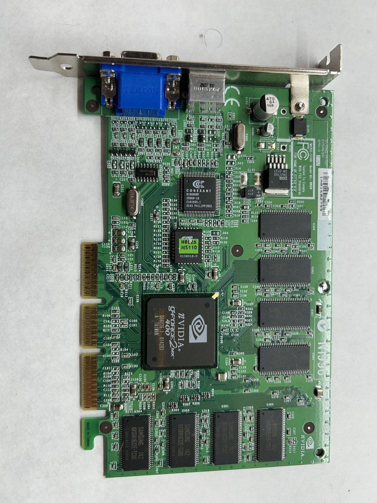MSI MS-8826 NVIDIA GeForce2 MX400 64MB AGP VGA S-Video Compaq TESTED AND WORKING
