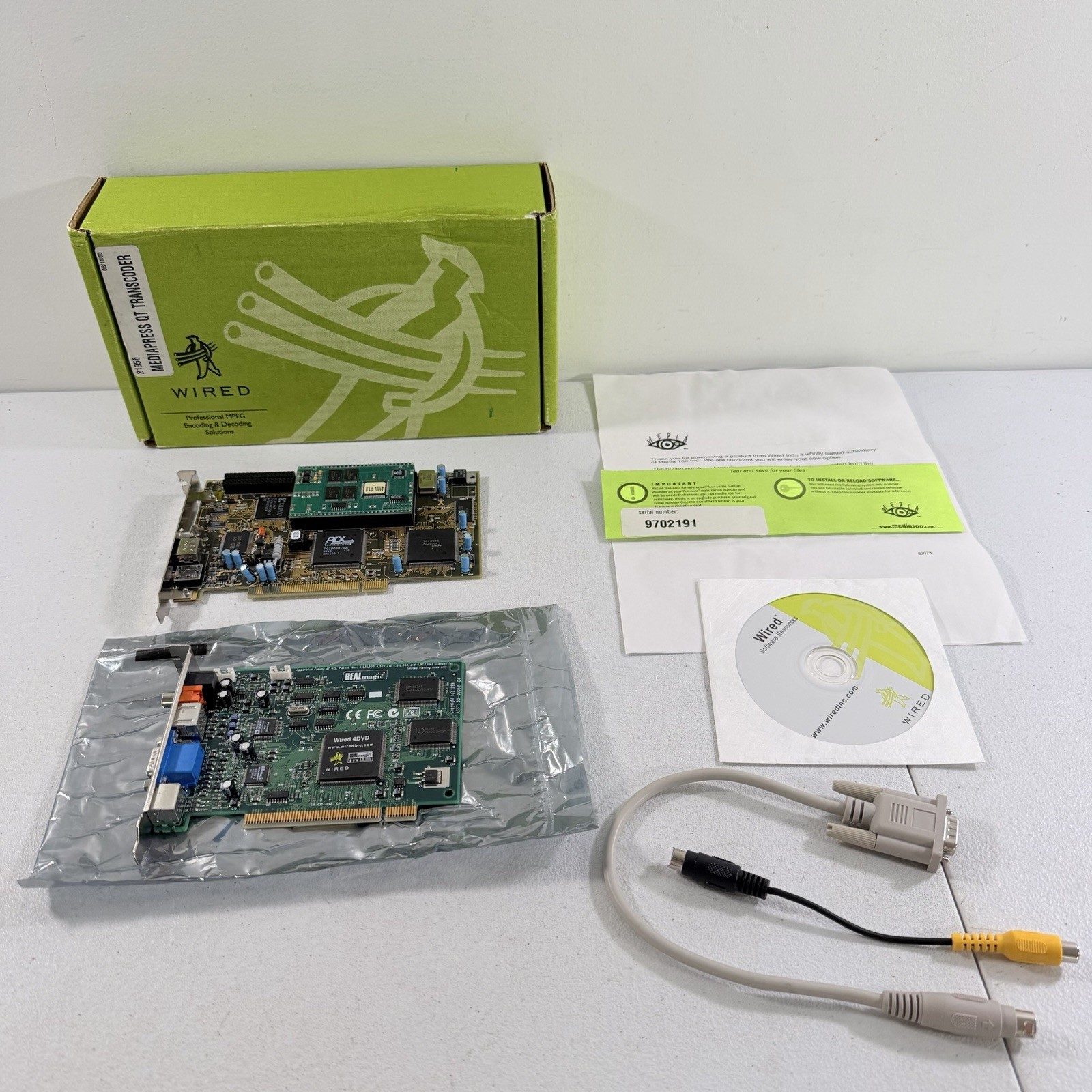 Wired Media 100 Mediapress QT Transcoder 2 PCI Video Cards Boards 21956