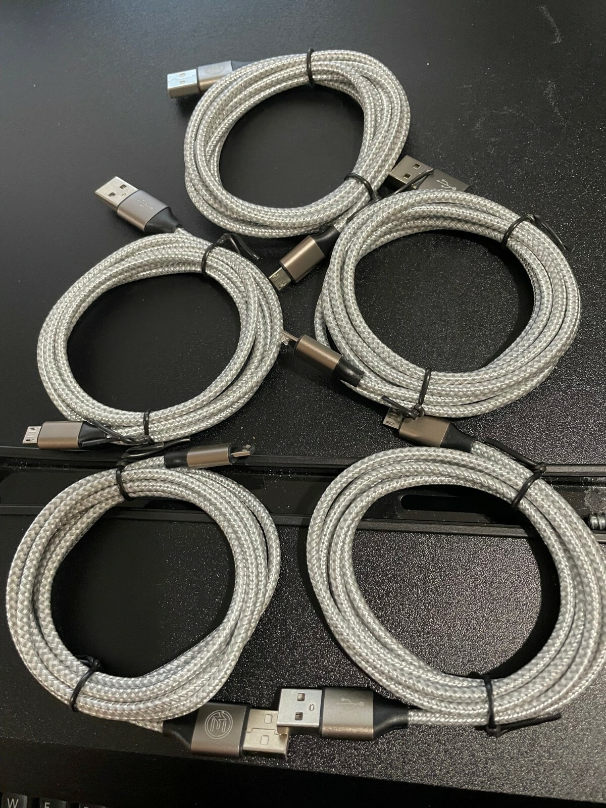 100 Pack MicroUSB Charger Cable (3 foot) Micro USB to USB A Nylon Braided Cord