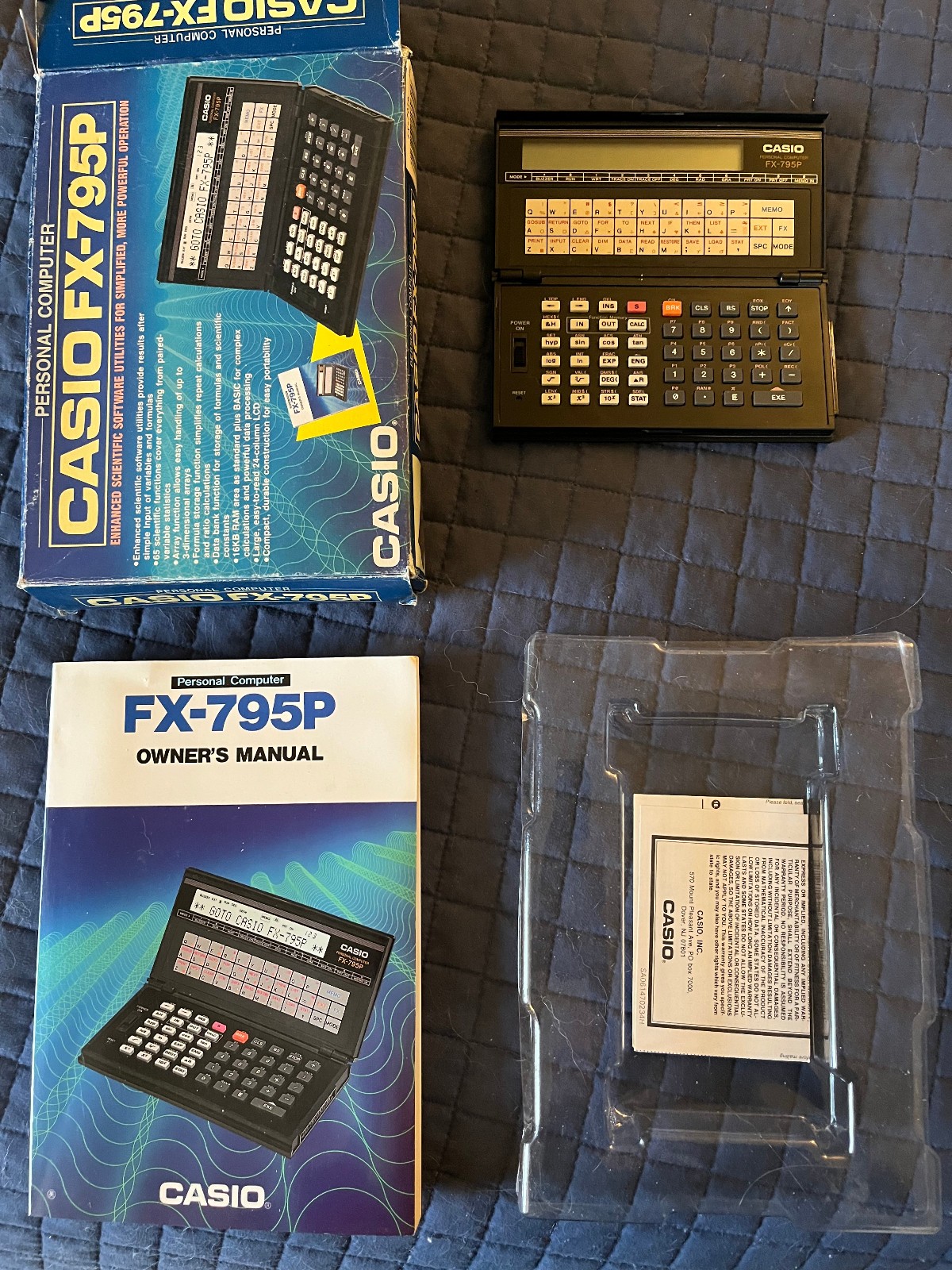 Vintage Casio FX 795 P Personal Handheld Computer and accessories + 1 extra comp