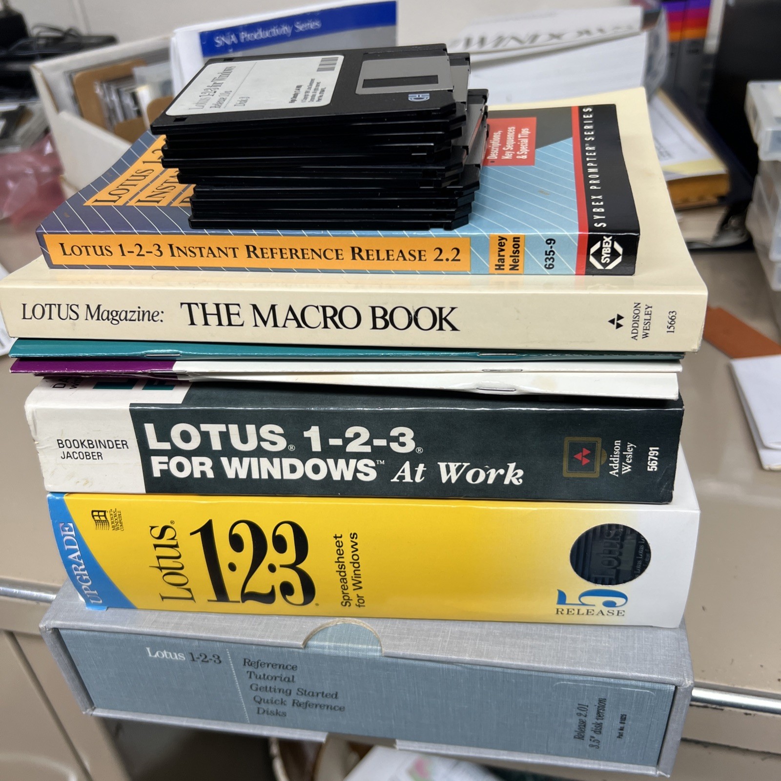 Vintage Lotus 1-2-3 Software Manuals Disks Lot Release 2.0a 1.0a Upgrade Floppy