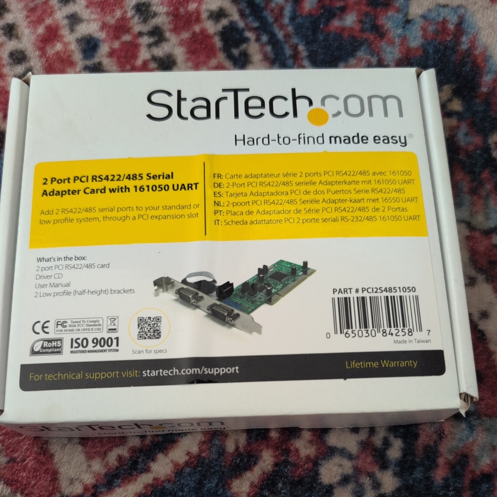 StarTech.Com 2 Port PCI RS422/485 Serial Adapter Card w/161050 UART PCI2S4851050