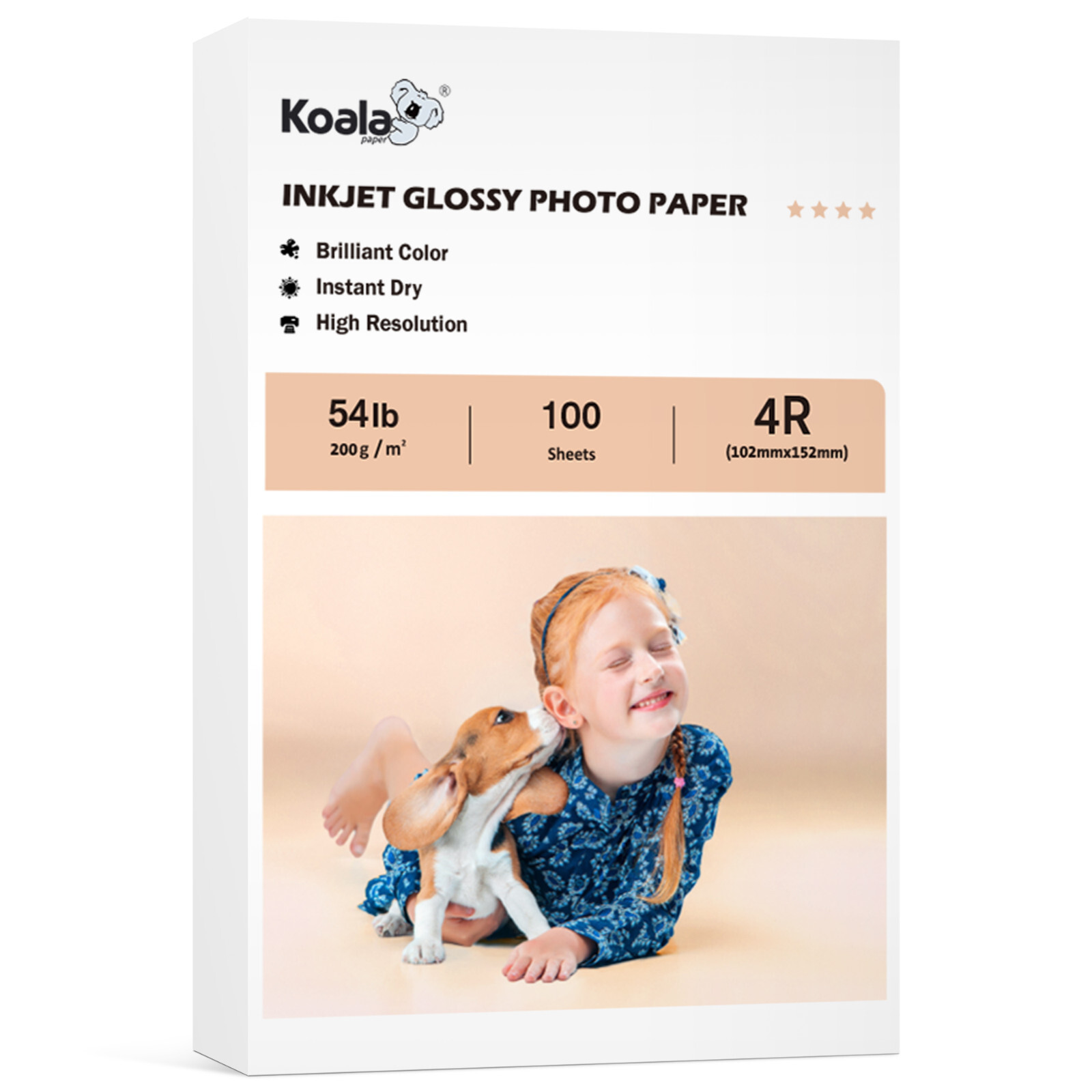 Lot 100-300 PK Koala Premium Photo Paper 4x6 Glossy 54lb Inkjet Printer HP Epsn.