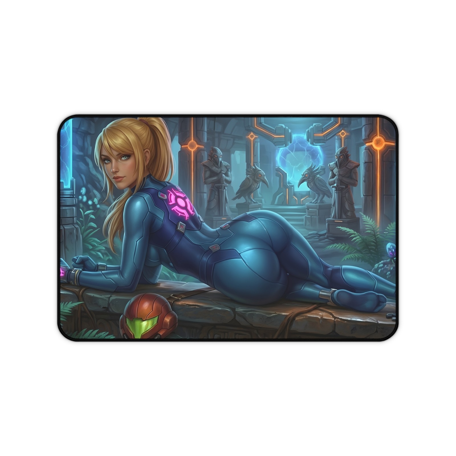 Samus Aran Desk Mat, Sci-Fi Game Computer Desk Pad, Gamer Decor