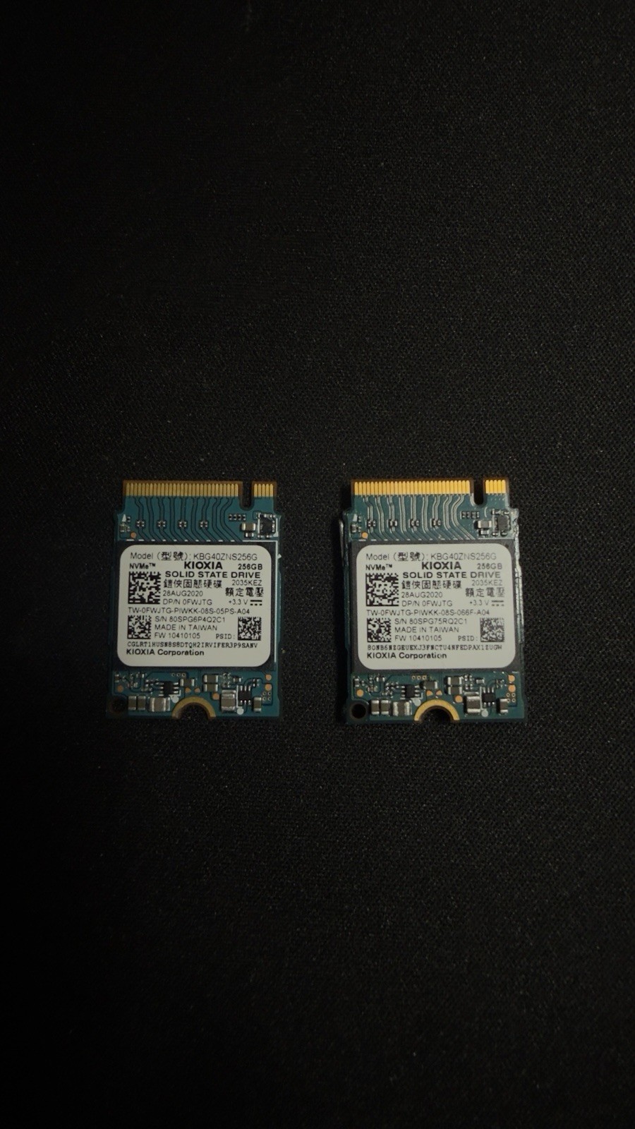 (Lot of 2) Kioxia 256GB NVMe M.2 SSD Solid State Drive