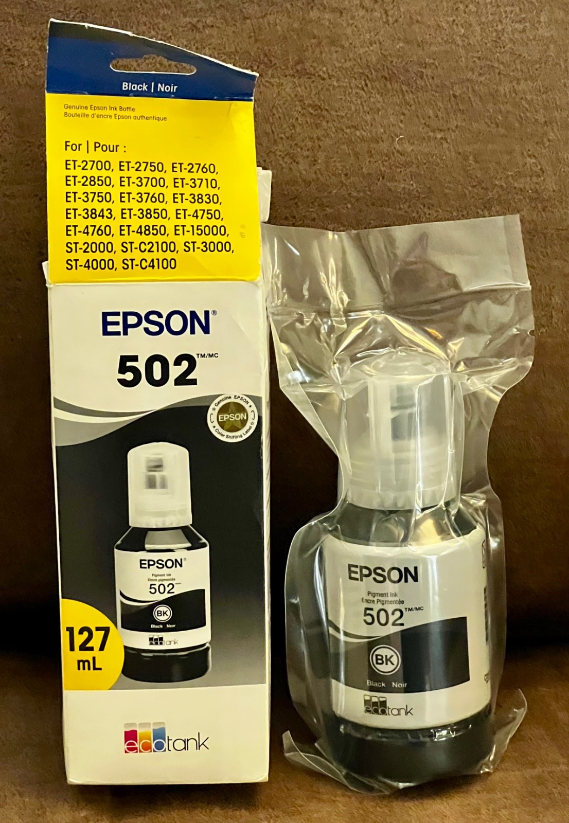 EPSON 502 - EcoTank Black Ink - Ultra High Capacity Ink Bottle - best by 10/2029
