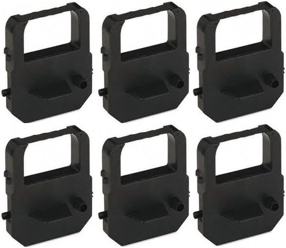 Replacement Ribbon for Lathem Electronic Time Clocks, Black Ink (6 Pack)