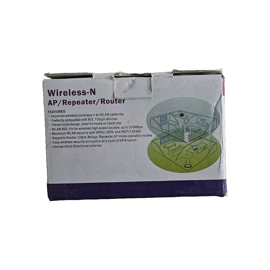 Wireless -N AP/Repeater /Router Signal Extender NIB.