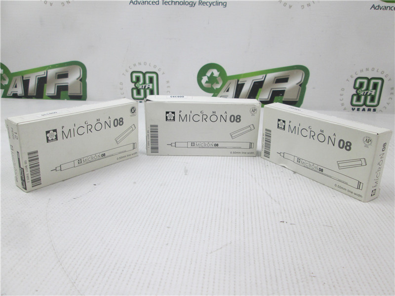 Sakura PIGMA MICRON 08 #49 Black Pens New Open Box Lot of 3