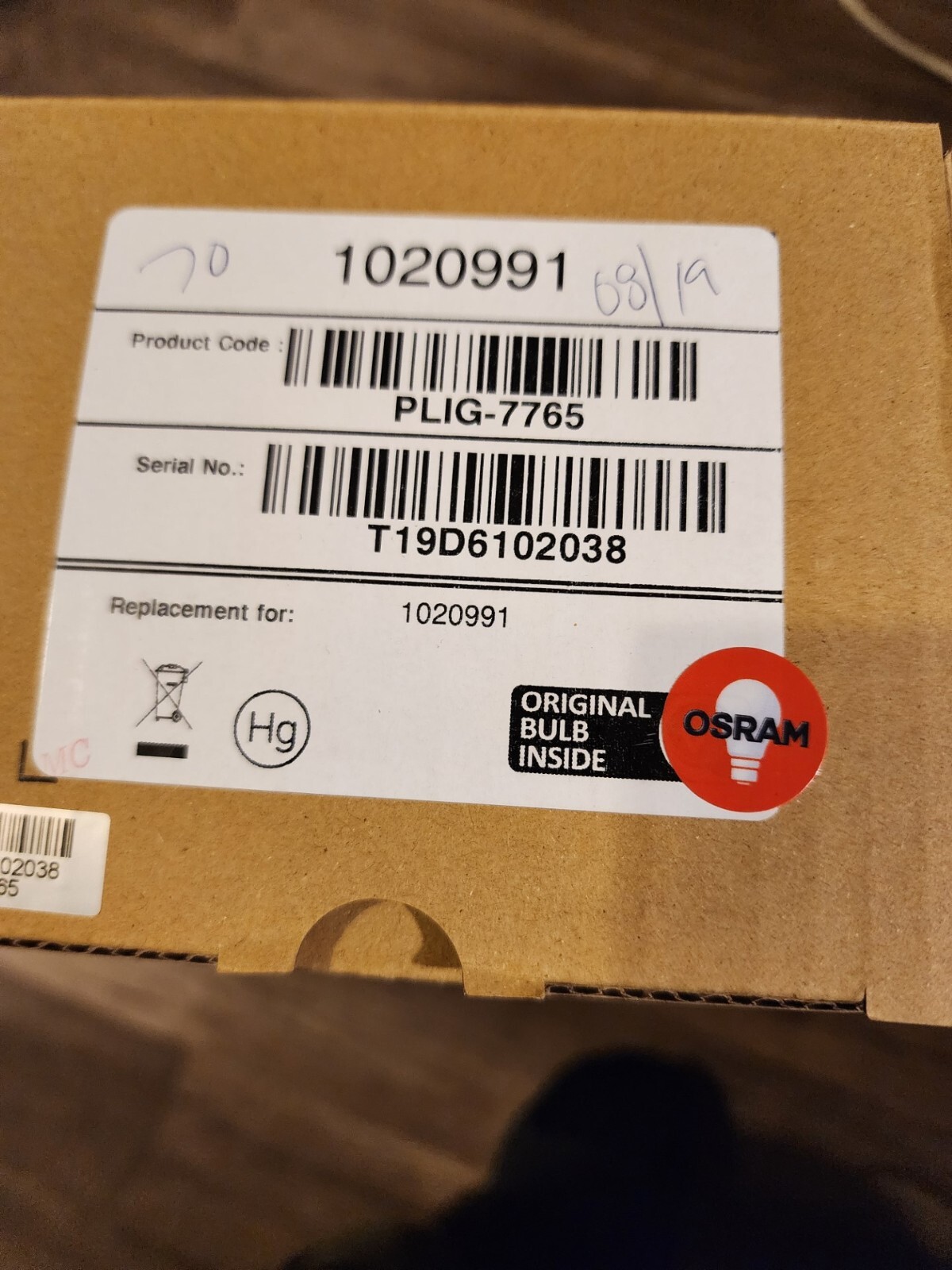 Genuine OEM Original Projector Lamp for Smart Board 1020991 - 1 Year Warranty